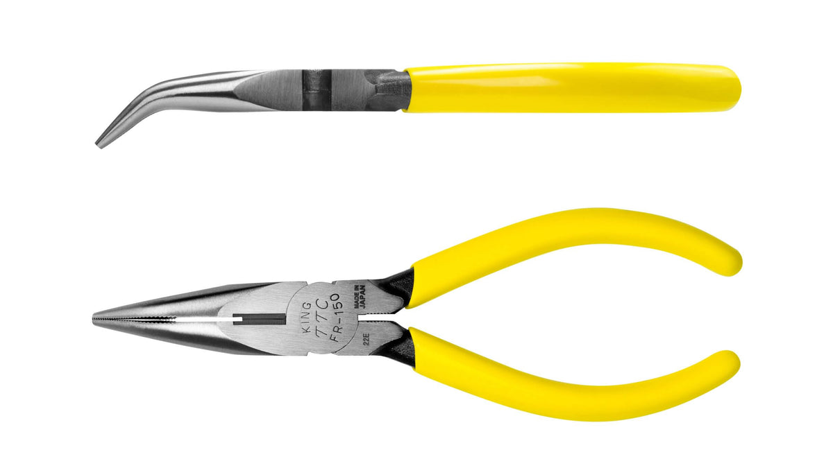 Tsunoda FR-150, Bent Nose Pliers, Chrome Plated, 6-Inch.