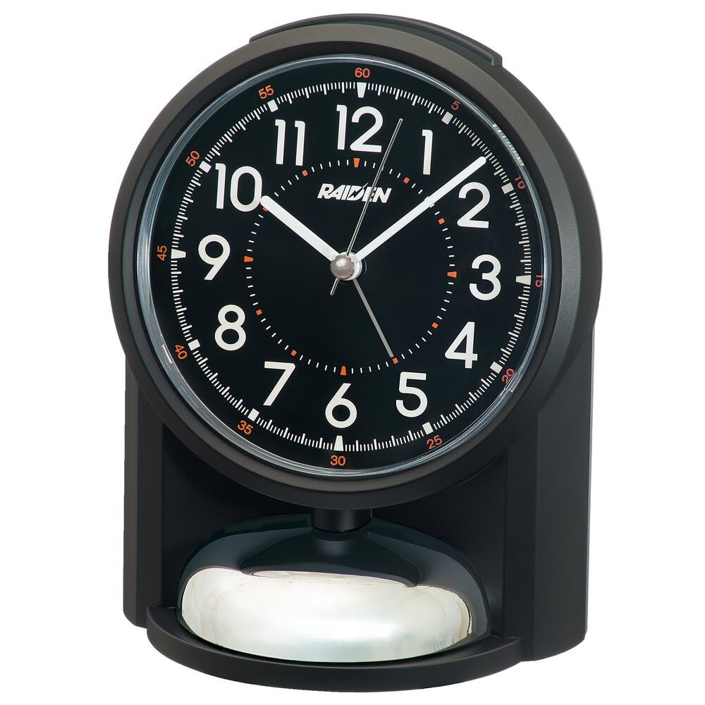 Seiko Clock NR454K Alarm Clock Analog Loud Black Pyxis Pixis Raiden Leiden 5.8 x 4.5 x 4.5 inches (149 x 116 x 113 mm)