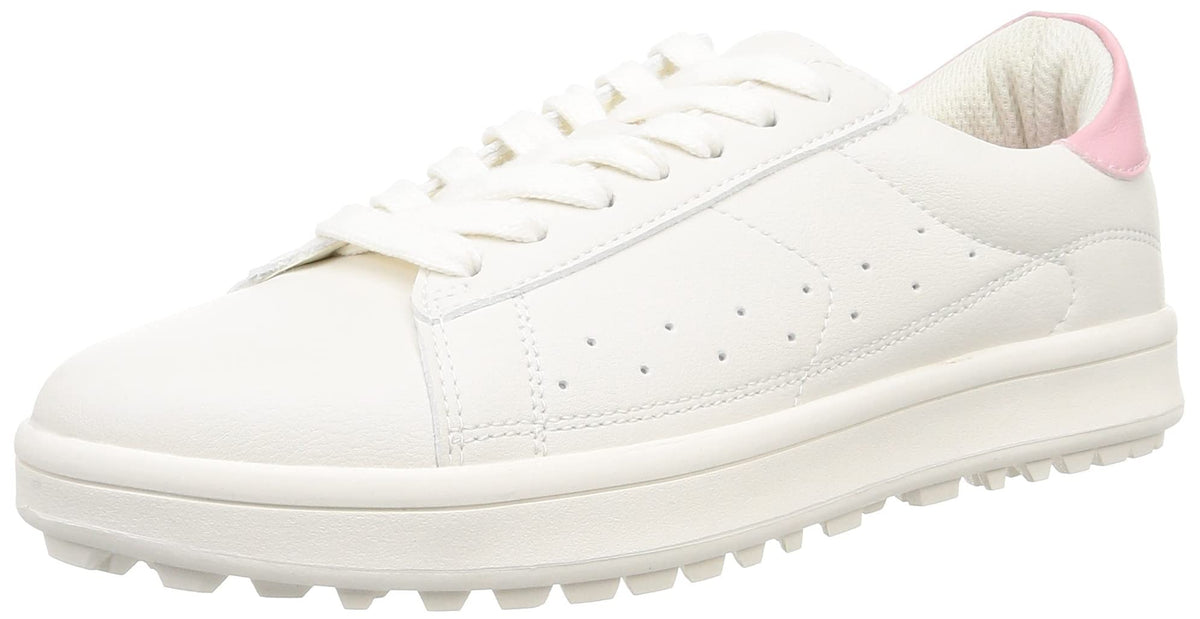 Turf Design Women's Golf Shoes, Casual Spikeless Shoes, Ivory/Pink, US Men's Size 6 (24.0 cm)
