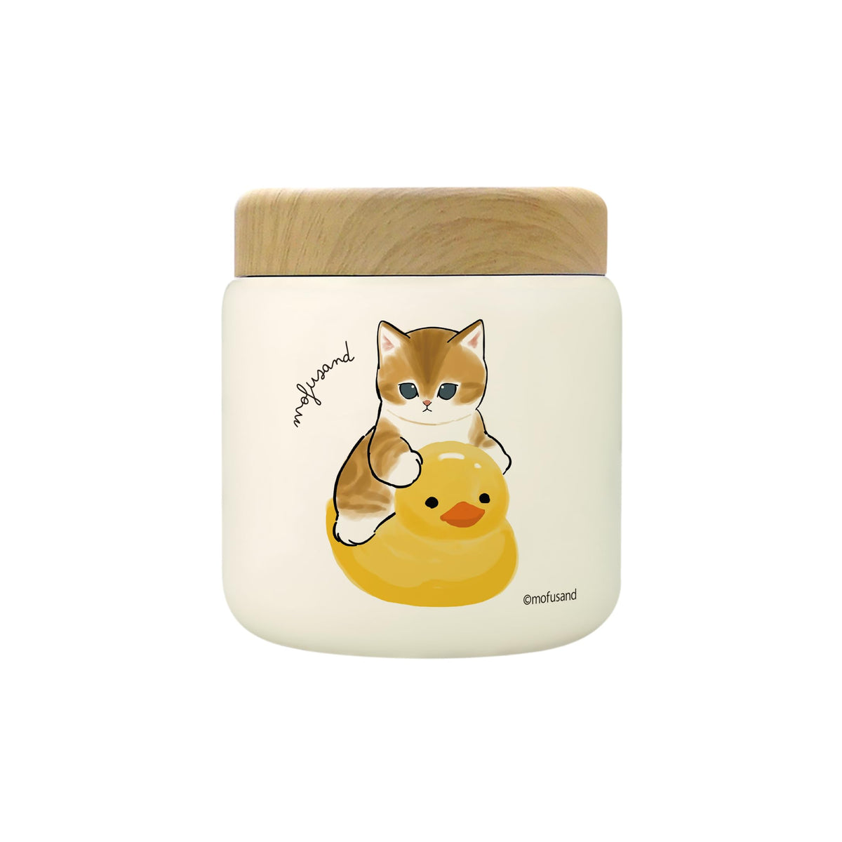 東亜金属(Toa) mofusand Vacuum Double Layer Stainless Steel Soup Pot, 10.1 fl oz (300 ml), Duck Nyan, Lunch Jar, Thermal Insulated for Work or School Commutes, Cute, Cat 53-2153