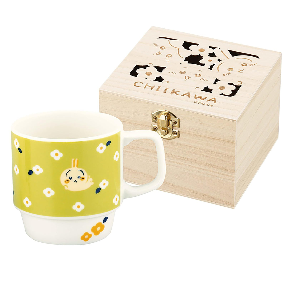 Chiwaa CKW23-11H Officially Licensed Rabbit Mug, Wooden Gift Box, Large, 11.5 fl oz (340 ml), Diameter Approx. 3.5 x 3.5 inches (9 x 9 cm), Flower Garden, Women's Gift, Birthday Tableware, Goods