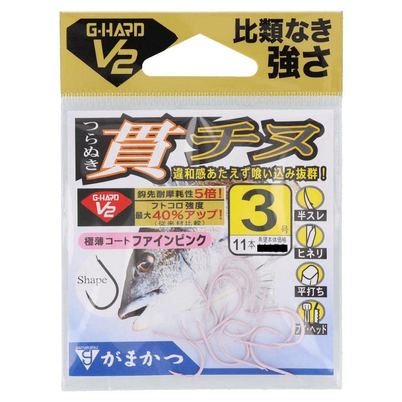 Gamakatsu G-Hard 68829 V2 Penetration Chinu, Fine Pink, No. 3