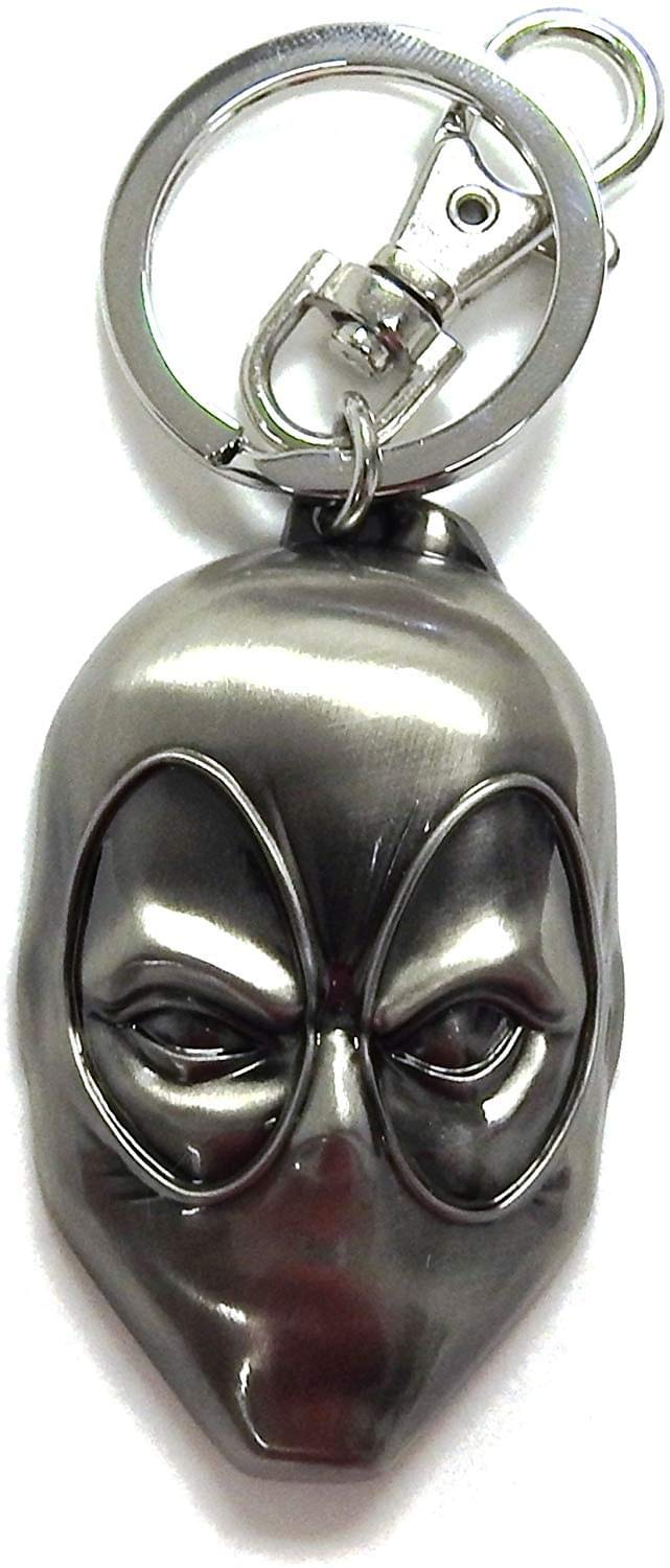 Marvel Deadpool Head Pewter Key Ring Action Figure