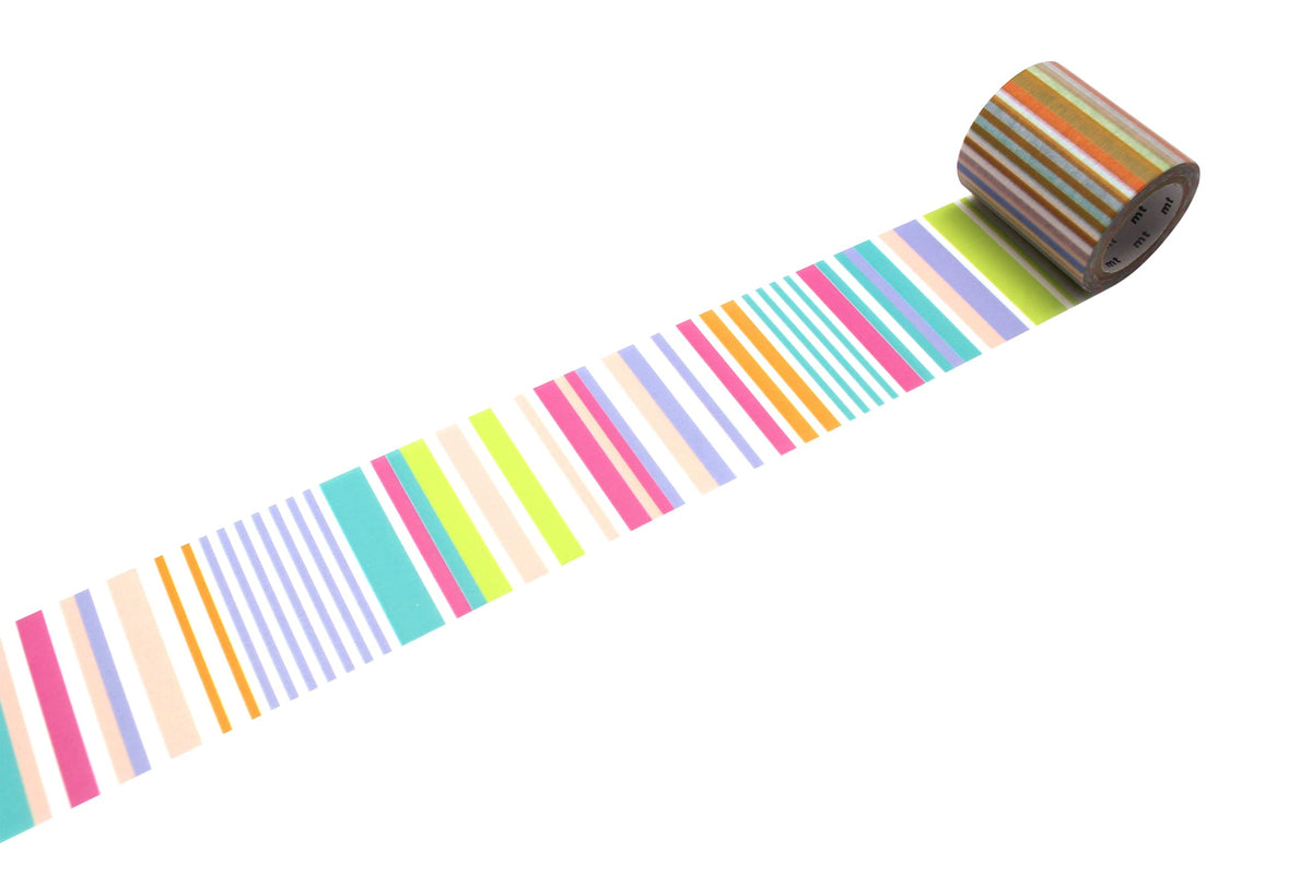 カモ井加工紙 Kamoi Kakoshi MT5W5121 Masking Tape, 1 Piece, Deco, Multi-Border Pastel, 2.0 inches (50 mm) Width x 23.4 ft (7 m) Roll