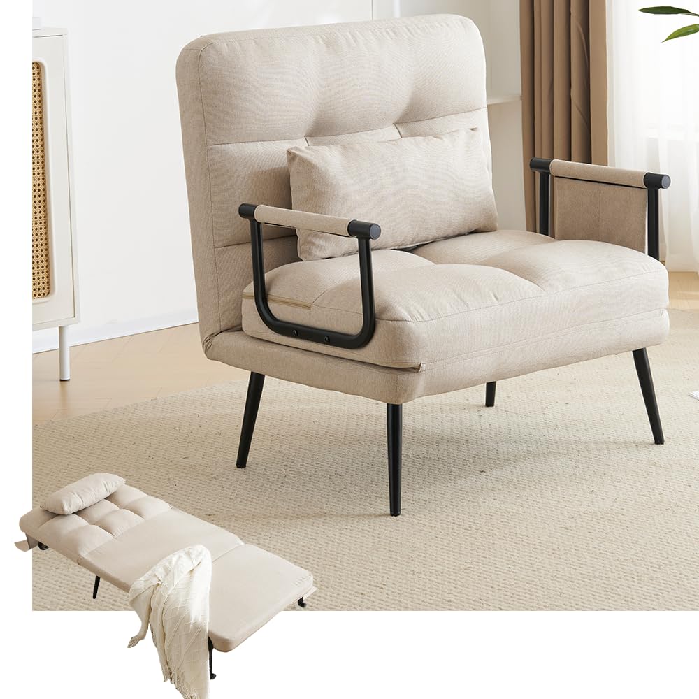 OSJ Sofa Bed, Sofa Bed, Single Seat, Scandinavian Stylish, Covering, Sofa, Single Seat, Simple, Compact, Reclining, Folding, New Life, Living Alone, Living Room, Bedroom, Guest Room, Interior