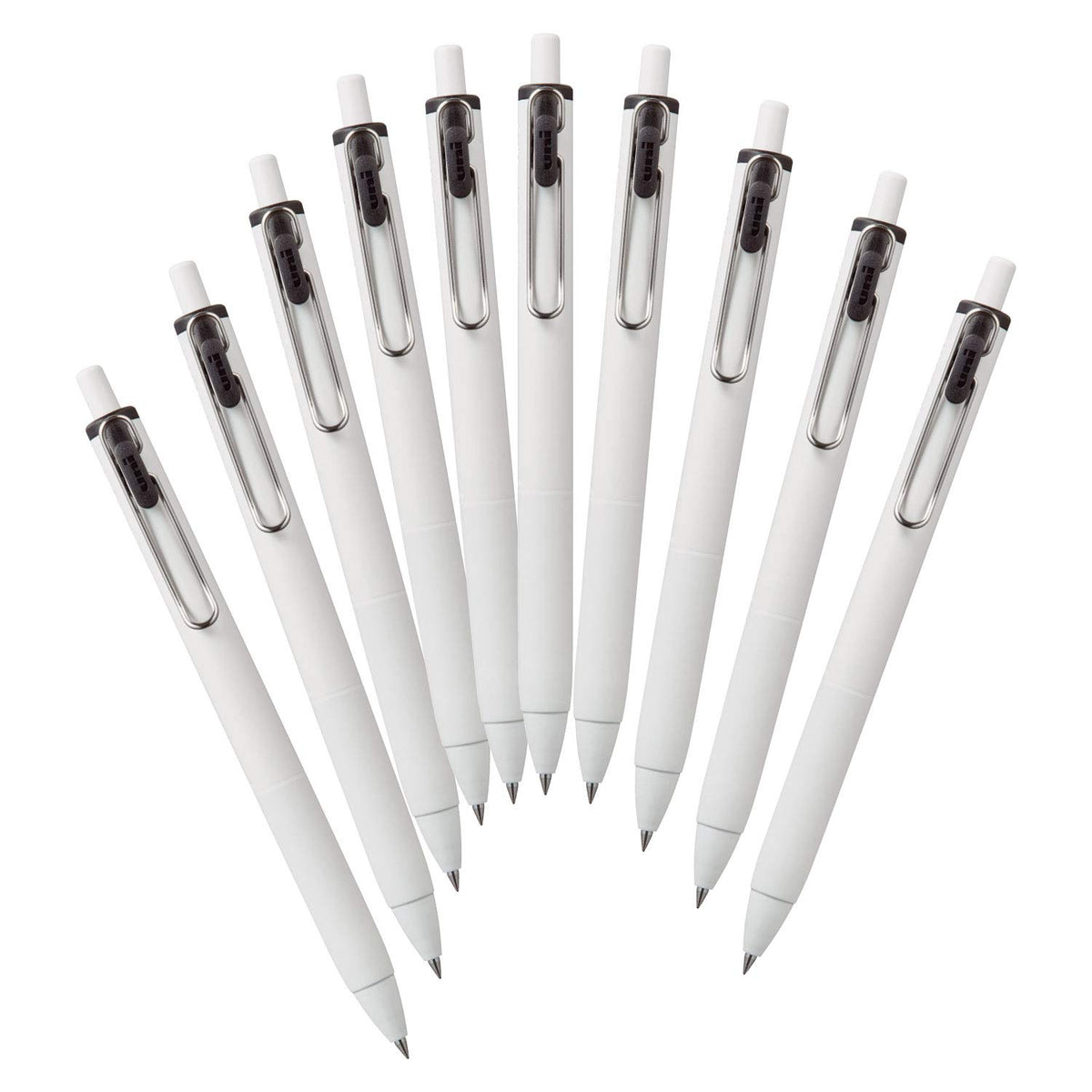 Mitsubishi Pencil Uni-Ball One UMNS38.24 Gel Ballpoint Pen, 0.01 inches (0.38 mm), Black, 10 Pieces