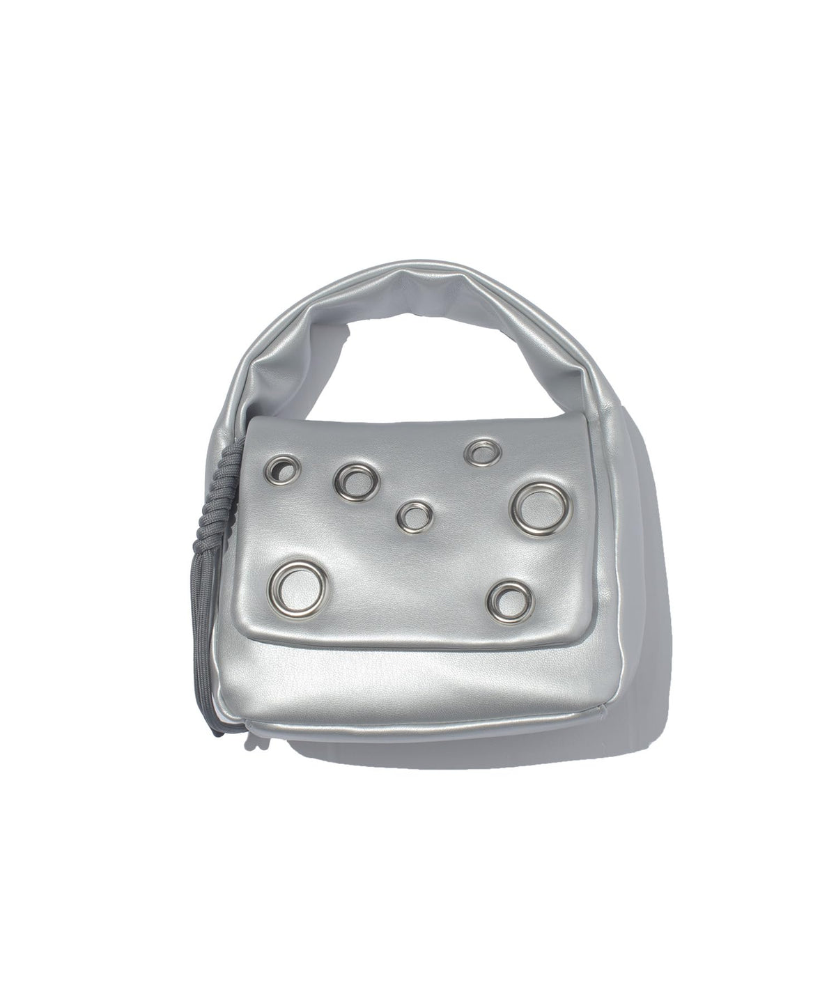 FCCI POUCH/MINI BAG TECH LEATHER EYELET MINI POACH, Silver, One Size