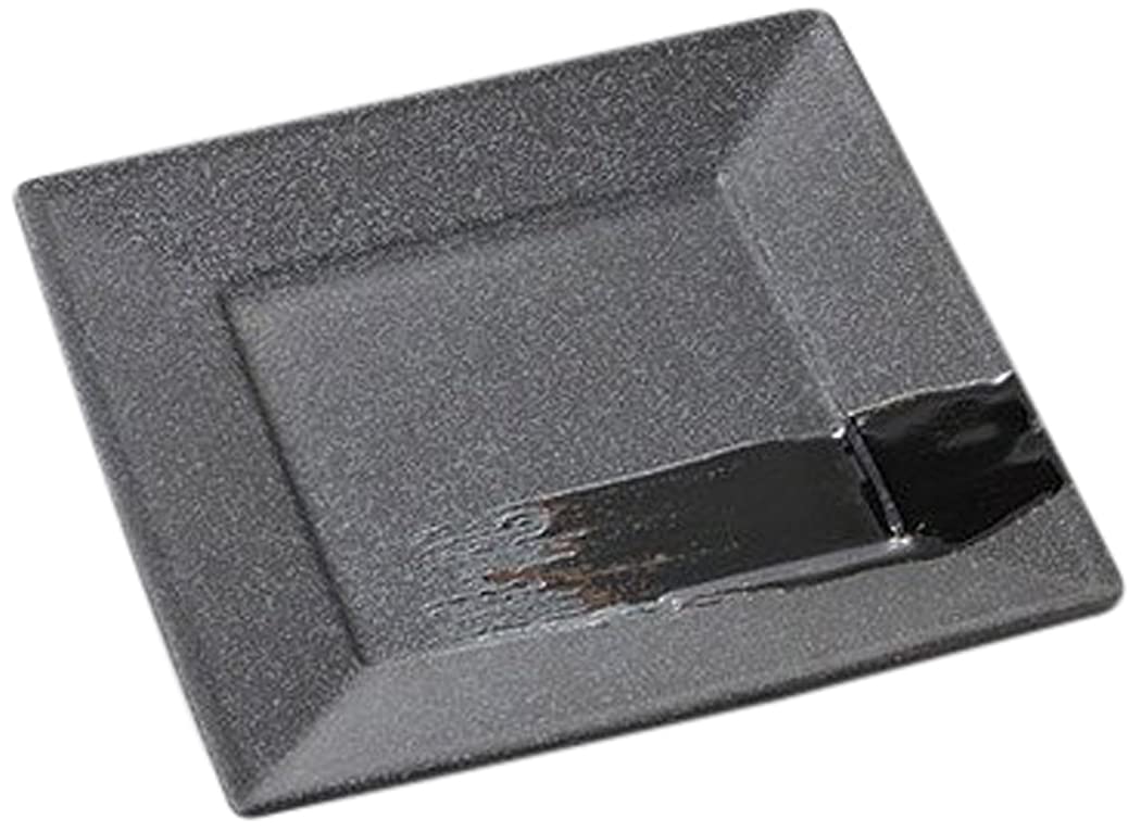 Set of 10 Square Plating Plates, Lacquered Square Black, 6.3 inches (16 x 16 x 2 cm), 6.3 x 6.3 x 0.8 inches (16 x 16 x 2 cm), Restaurant, Commercial Use, Tableware