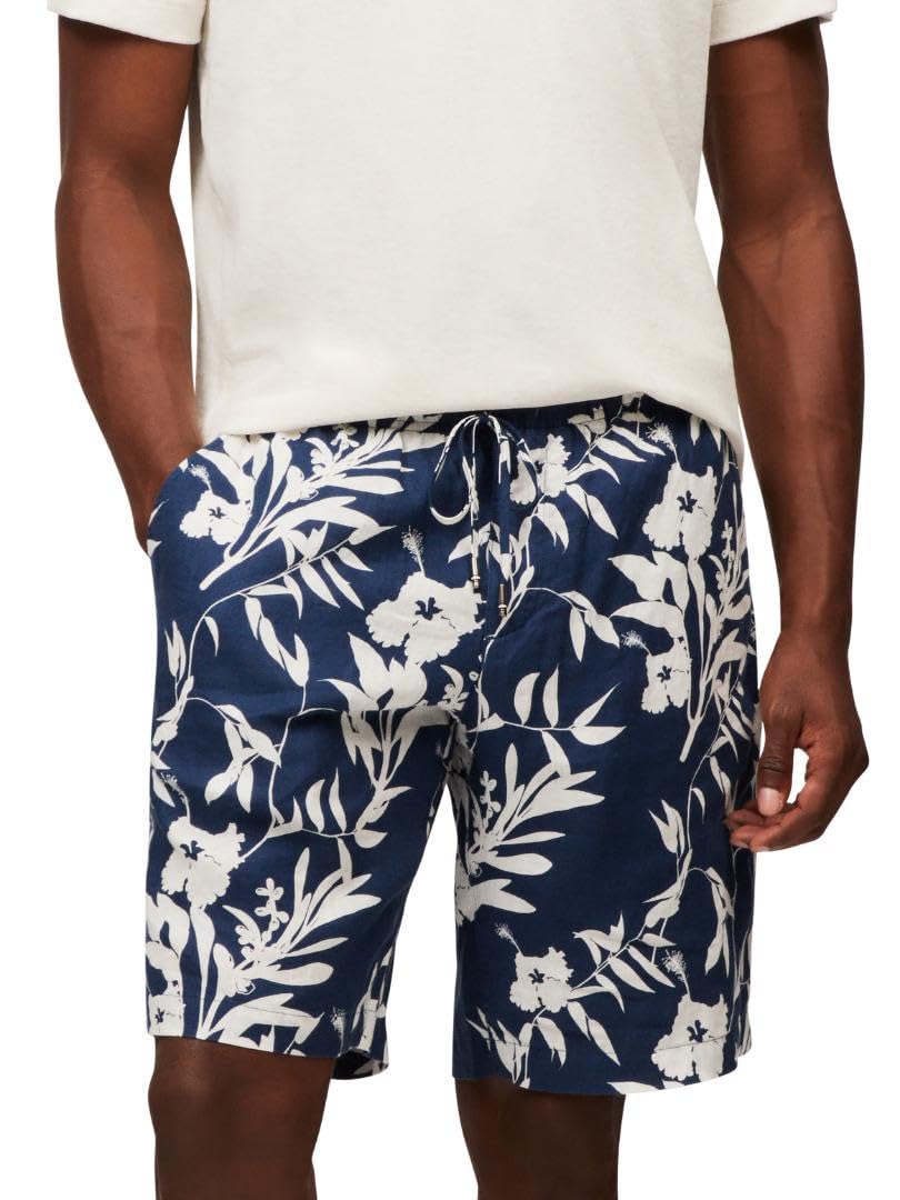 Tommy Hilfiger Relaxed Tapered Fit Harlem Printed Linen Short, Night Sky 38