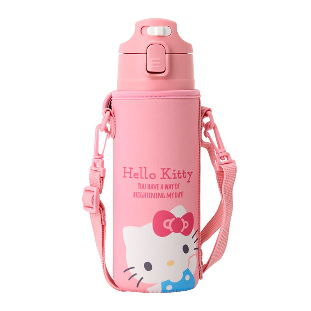 Sanrio 090921 Hello Kitty Stainless Steel Bottle with Cover, For Kids, Cold Insulation, Capacity: 16.5 fl oz (470 ml), Includes Name Space, One-touch Open, Direct Drinking