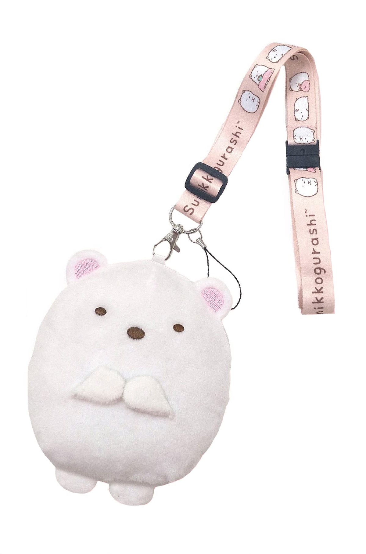 Fluffy Coin Purse With Neck Strap - Shirokuma by JP / Palmart