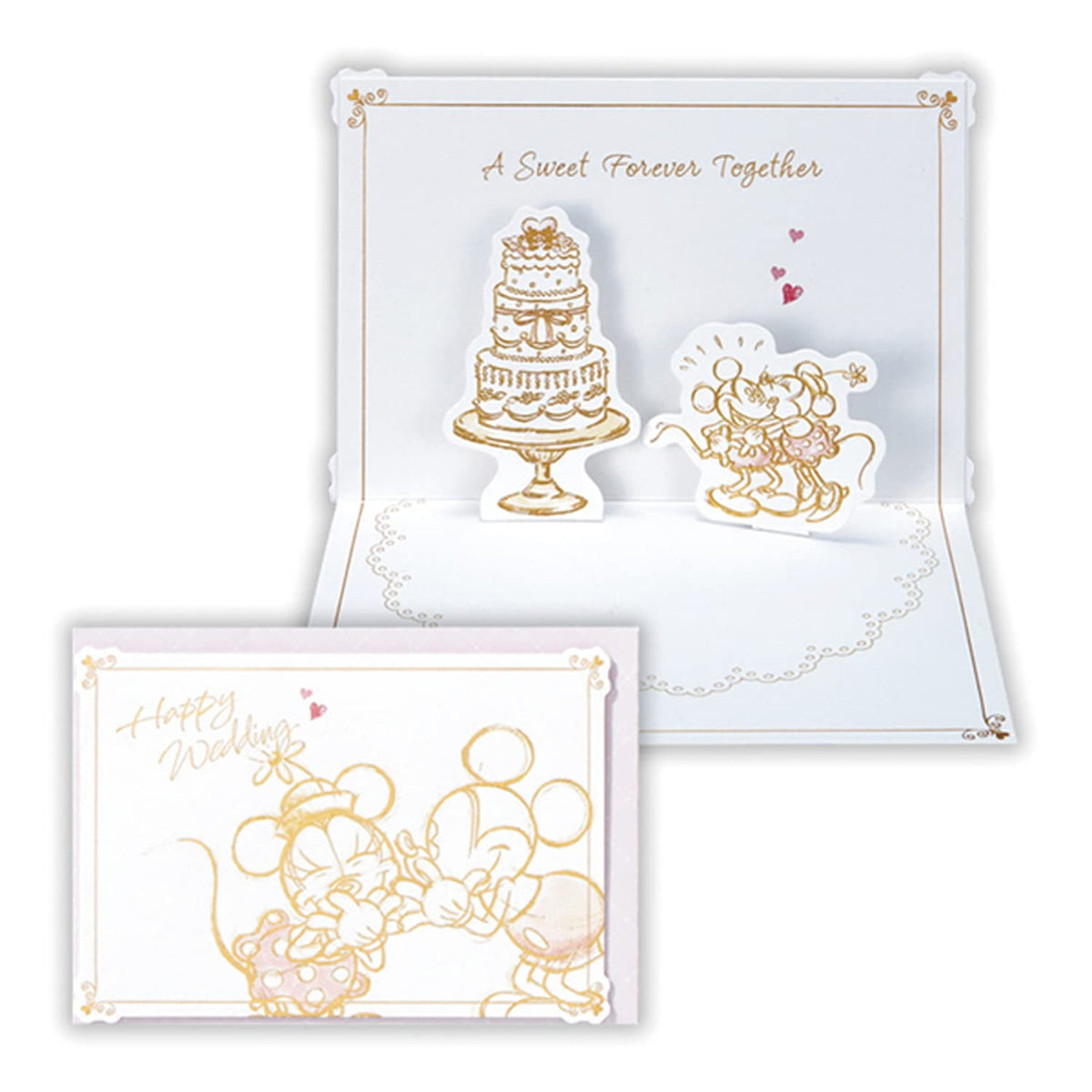 Hallmark 816209 Disney Card, Wedding Celebration, Popup, 3D, Mickey & Minnie Sketch