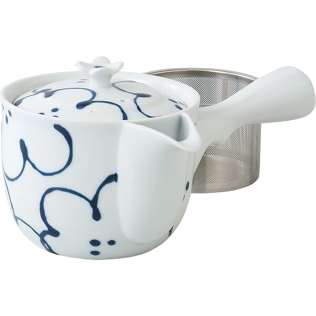 Hasamiyaki 73457 Sparakuchi Teapot, Flower Pattern (Includes Super Stainless Steel Tea Strainer)