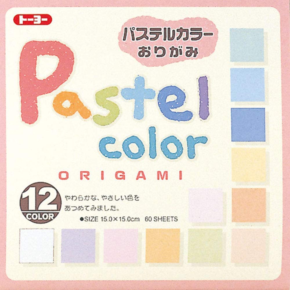 Toyo Origami, Pastel Color 15cm x 15cm 12 Colors 5 Each (001018)