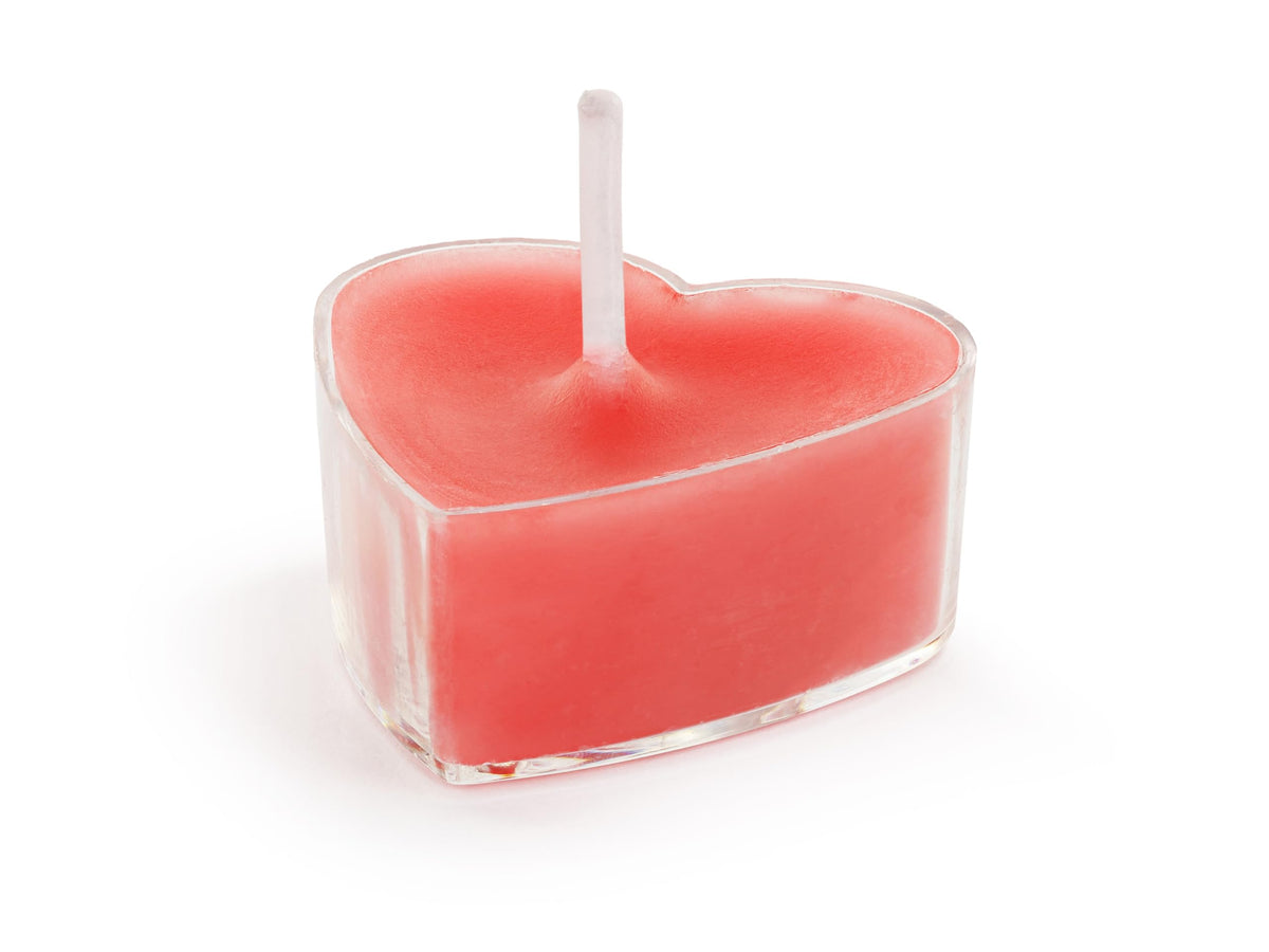 PartyDeco SWT1-007 Party Decor Heart Shaped Tealight Candles, 4cm, Red, Pack of 10