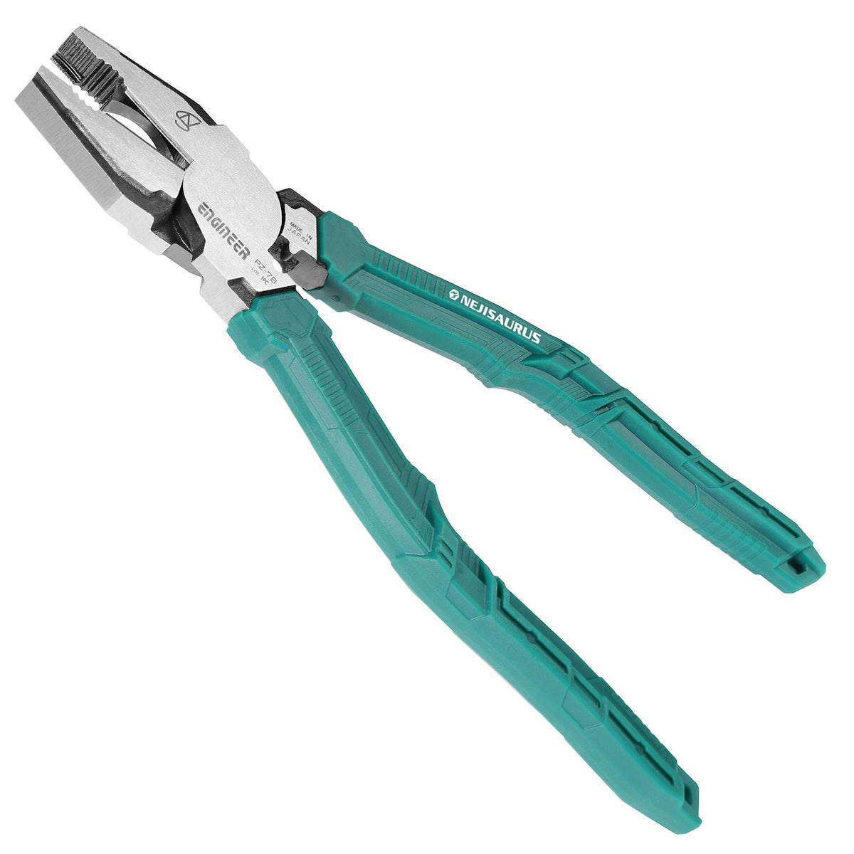 Engineer PZ-78 Side Cutting Linemans Pliers with Unique Screw Extractor Gripping Jaws, High Leverage Design, Vertical Serrations to remove a screw head securly, Crimper for Bare Terminals