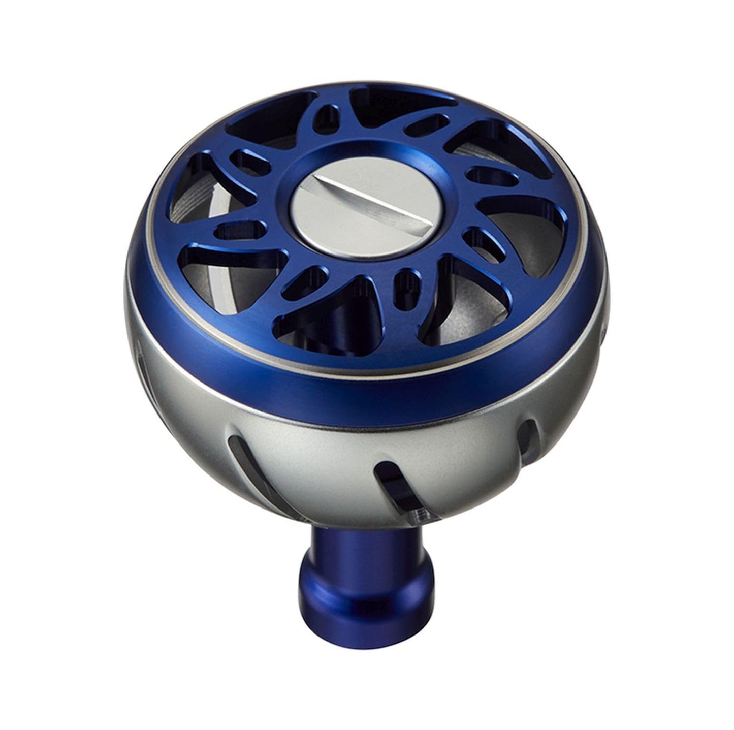 SLP WORKS Daiwa SLPW Color Aluminum Round Knob, Medium, Silver/Blue