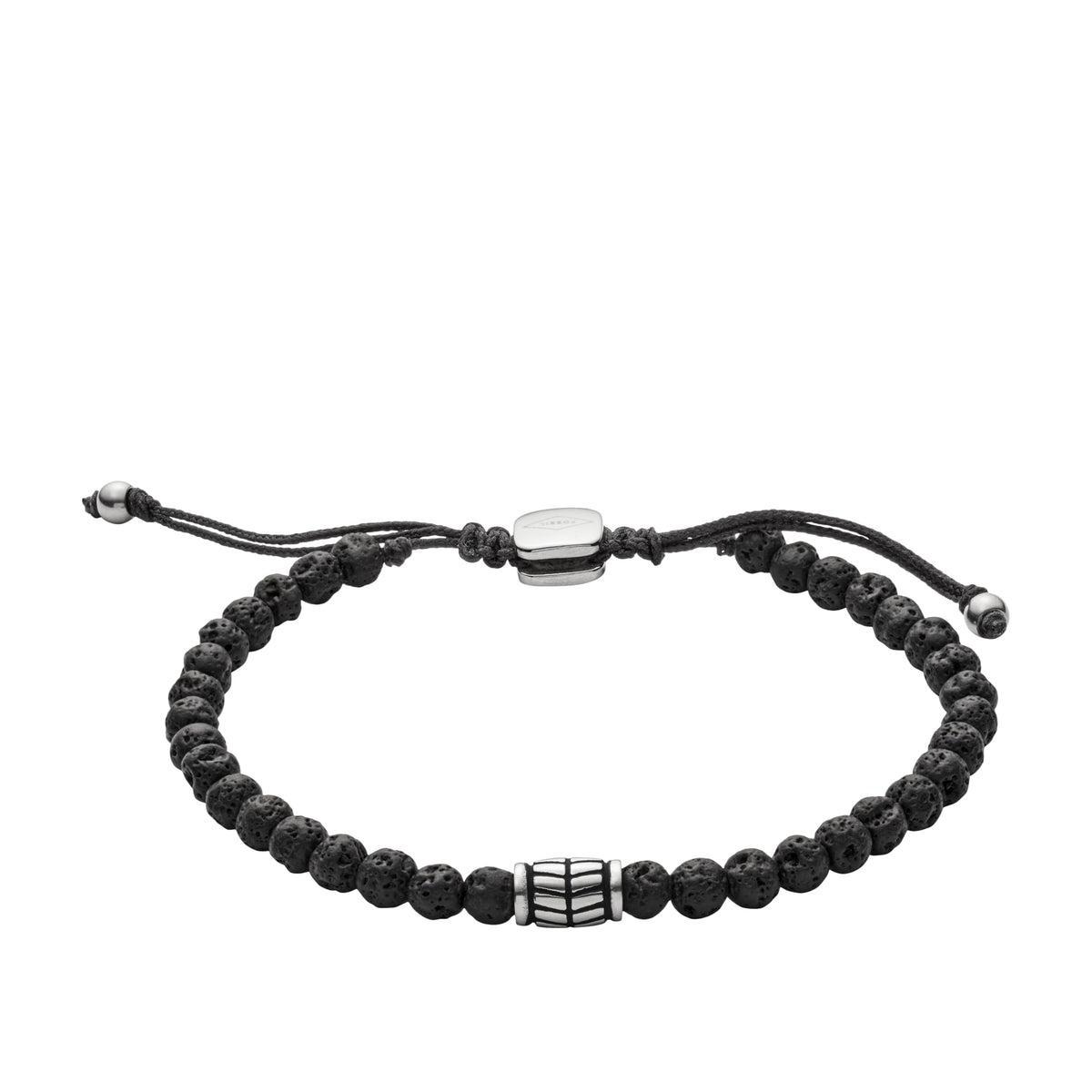 Fossil Men's Beaded Bracelet, Black