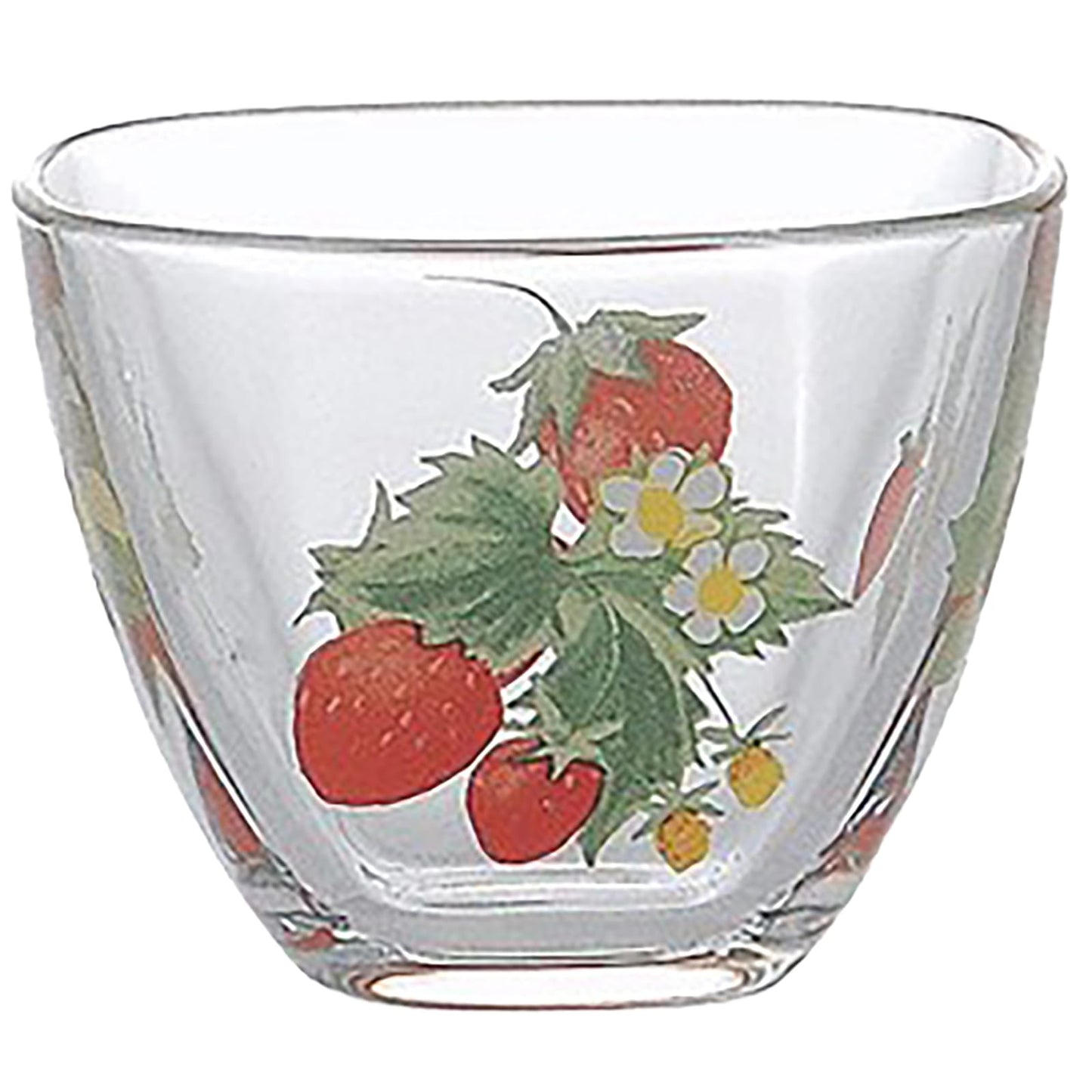 Otsuka Glass 12P079-1P Phrase Small Bowl, Glass, Approx. 2.8 inches (7 cm), Small, Strawberry, Clear, Made in Japan