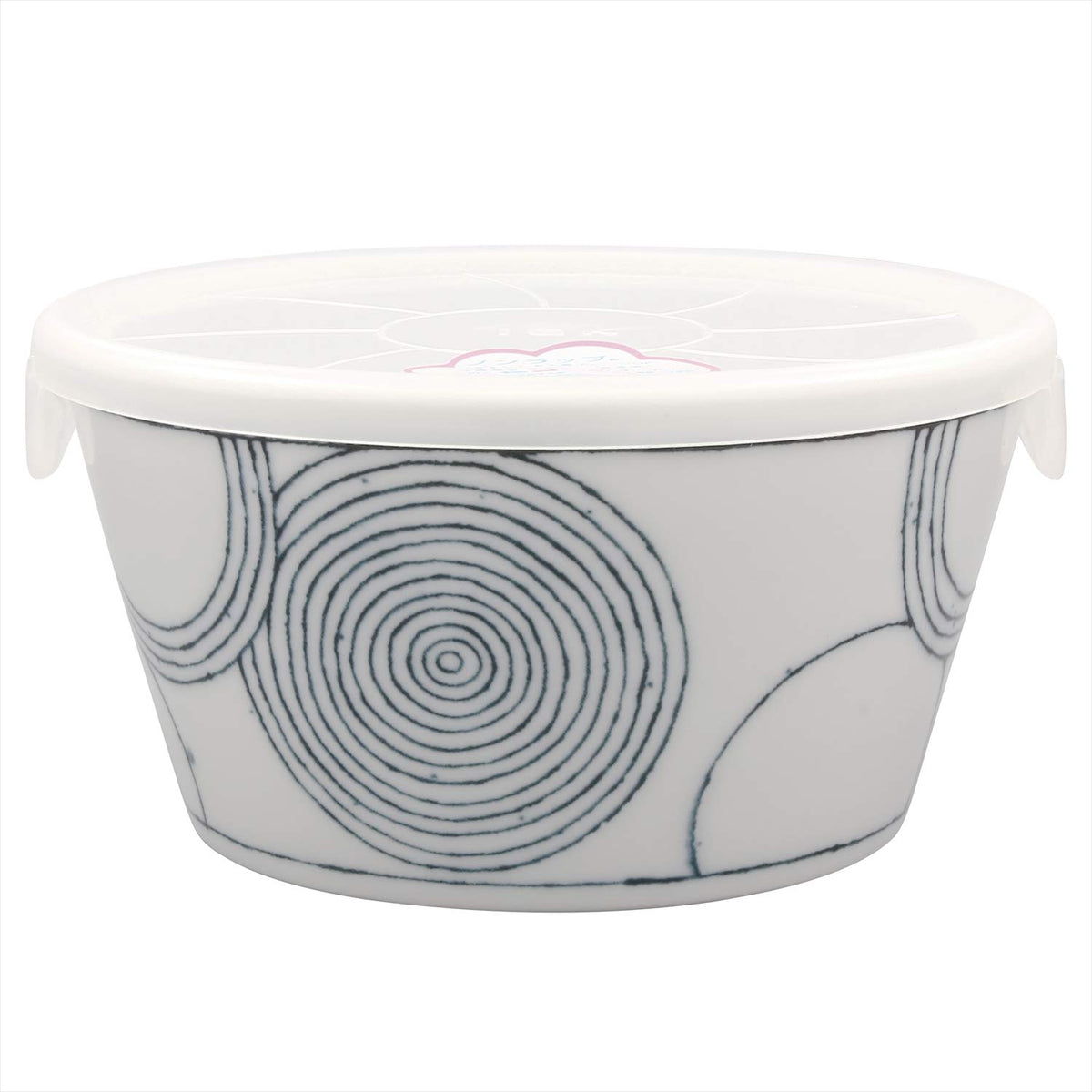 一久(Ichikyu) Mino Ware 131-1410 Uzu Pattern, Non-Wrap, Small Bowl with Lid, Microwave and Dishwasher Safe, 5.1 inches (13 cm), Tableware, Japanese Tableware, Storage Container, Canister