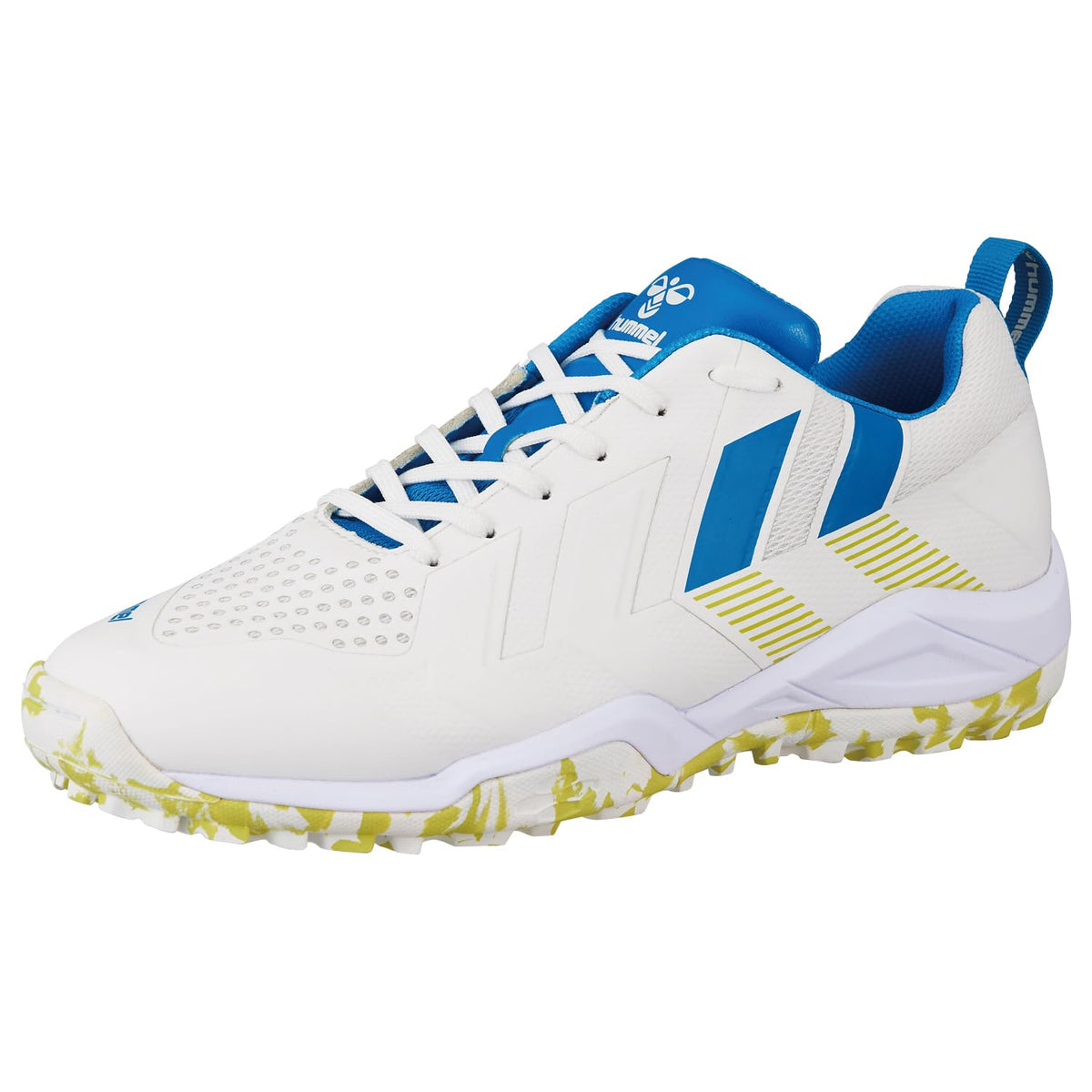 hummel(ヒュンメル) Men's Handball Shoe, White x Lime Yellow (1032), 24.0 cm