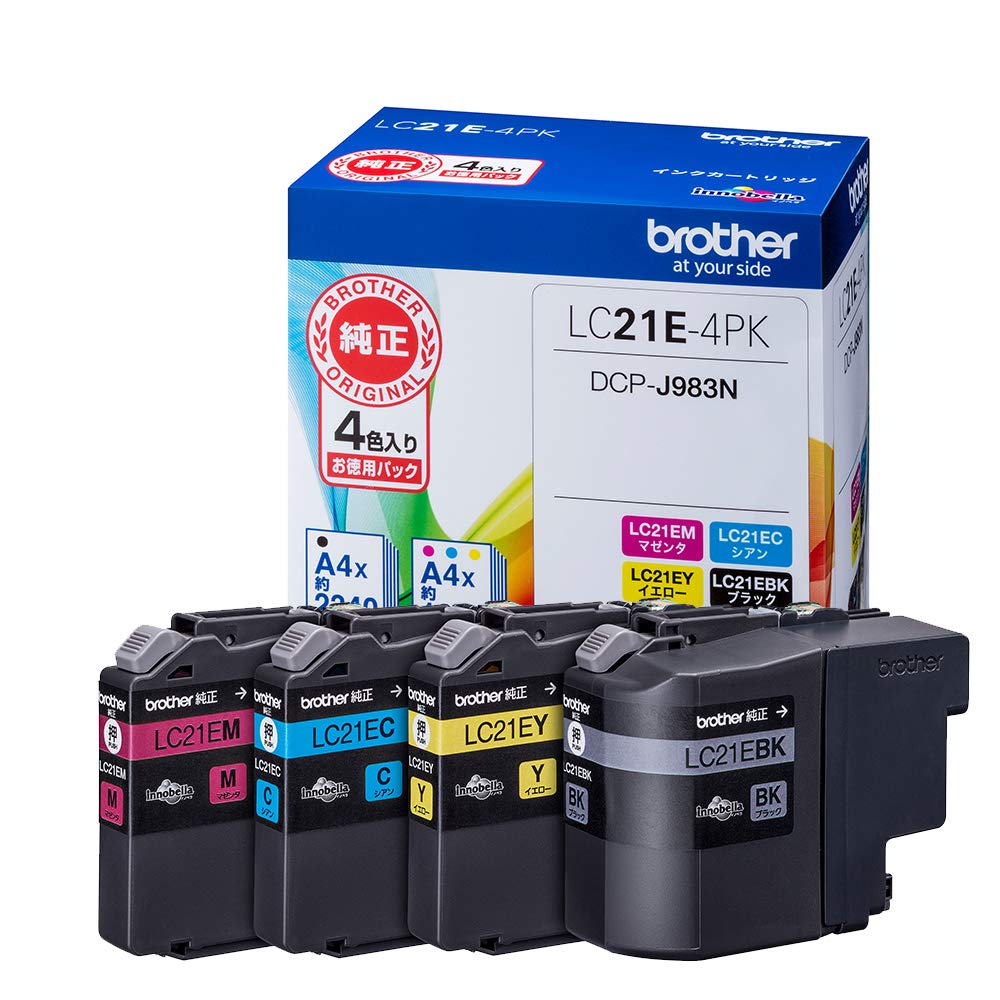 Brother 純正インクカートリッジ大容量 4色パック LC21E-4PK