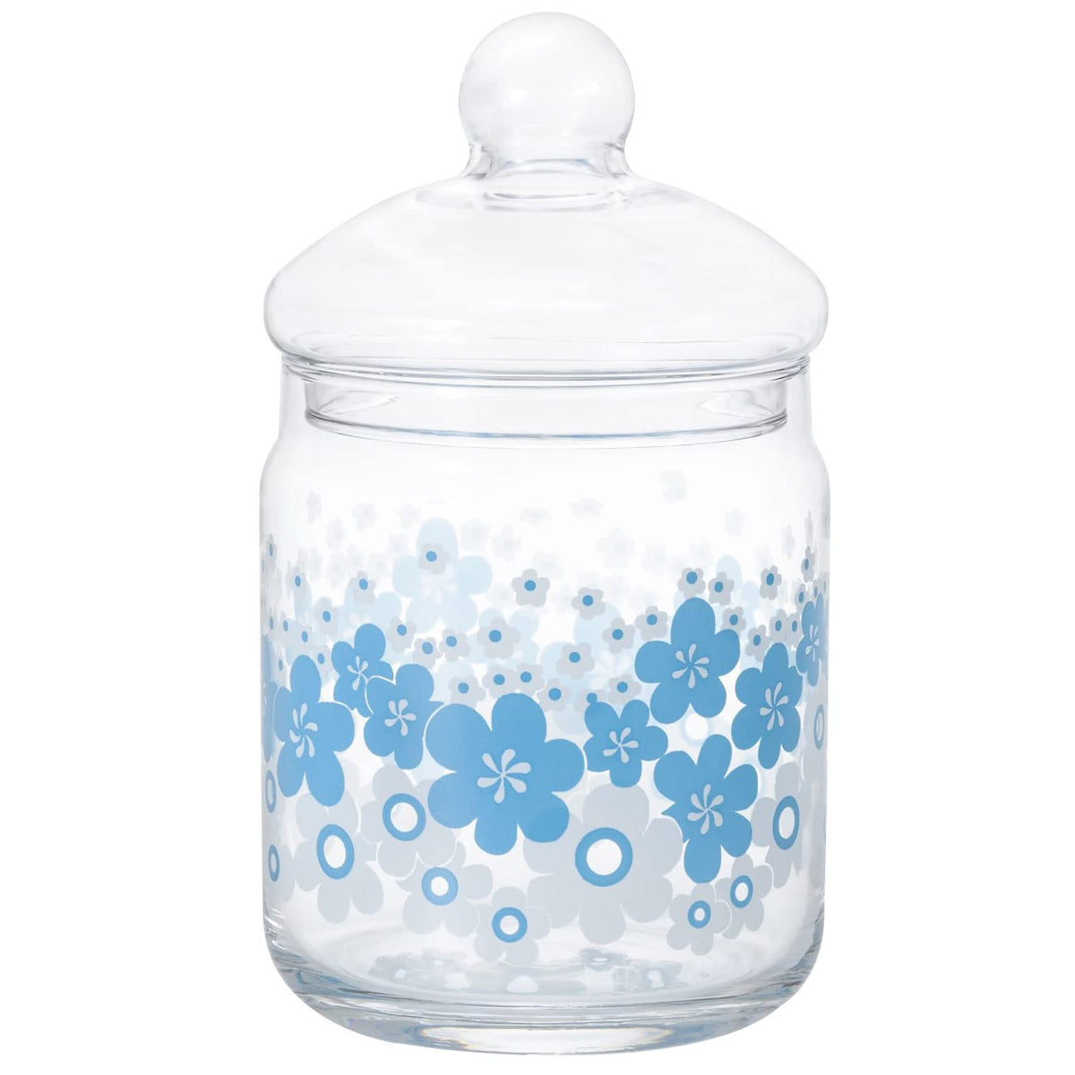 ADERIA 1934 Aderia Retro Flower Circle Bonbon Container 680, Presentation Box, Made in Japan, Storage Container, Showa Retro, Glass, Canister, Airtight Container, Condiment Container, Bottle, Airtight Coffee Beans