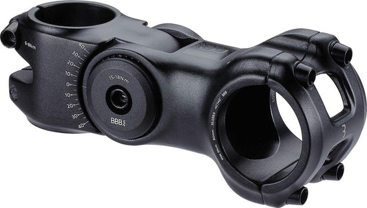 BBB BHS-30 Stem, Black, 4.3 inches (110 mm), ±40°/1.4 inches (35 mm), High Six, Adjustable Angle Support ±40°