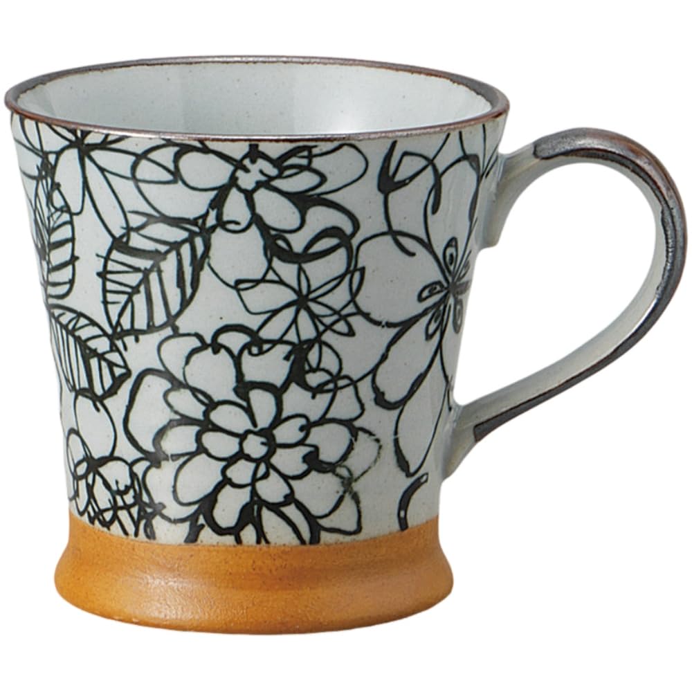 Ale-net Mug, 3.3 x 3.5 inches (8.5 x 8.9 cm), 9.1 fl oz (280 cc), Black Porcelain, Dishwasher Safe, Microwave Safe, Mino Ware, Made in Japan