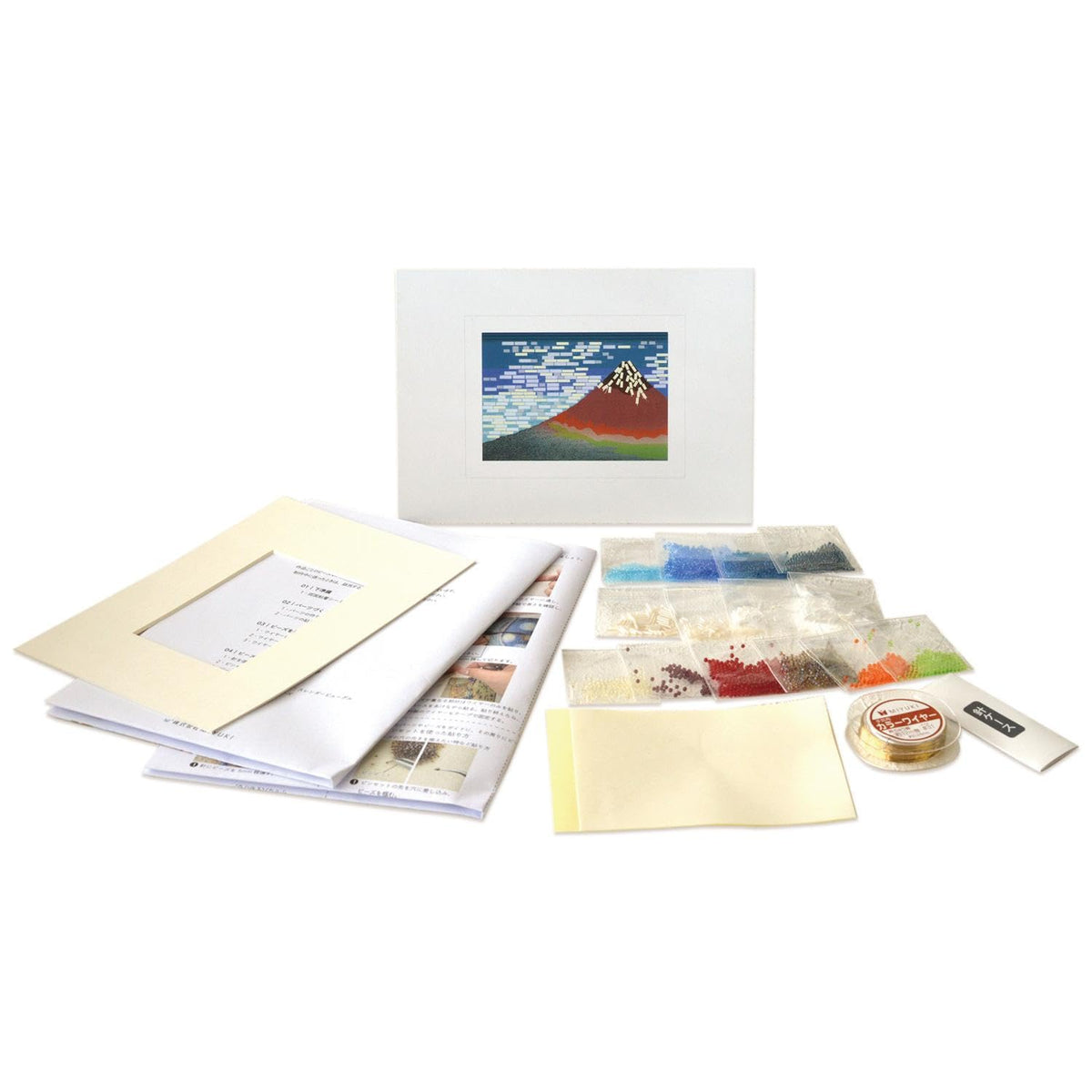Miyuki MK001-1 +Beads Museum Bead Art Making Kit + Exclusive Frame Set Katsushika Hokusai Articulated Katsushika