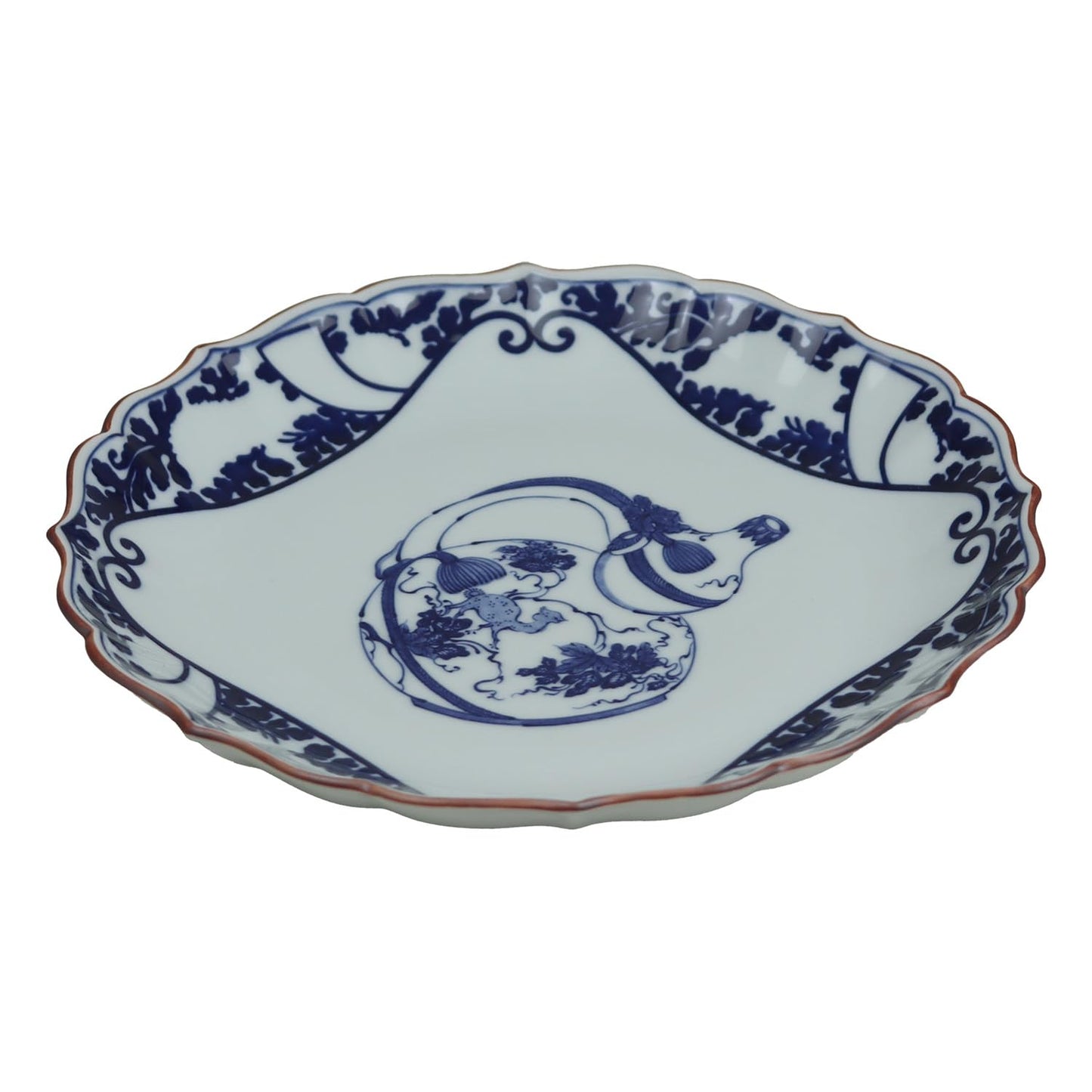 Yuitsuki Romance Kurimari Style Hibiscus Arabesque Kyori Border 7-inch Plate, Gorgeous, Kurimari Romance, Arita Ware, Made in Japan, Luxury Gift