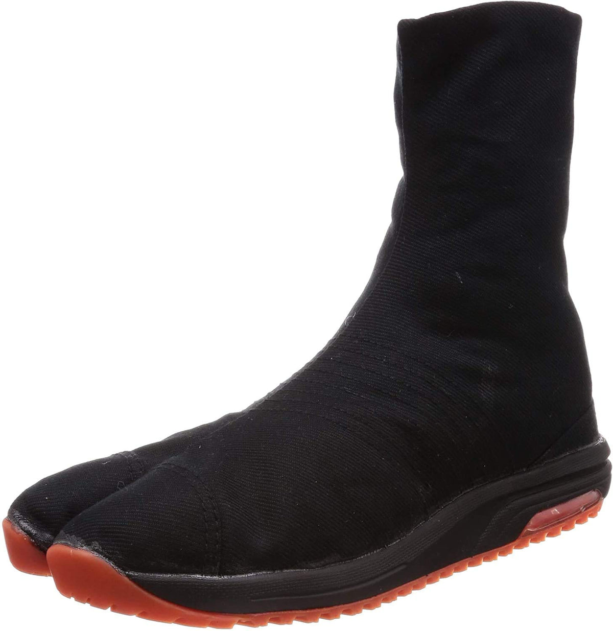 Japanese Cushioned Tabi Shoes Air Jog V 6 Clasps Toe Boots Short Version (11.5 Wide Women/10 Medium Men, Black)