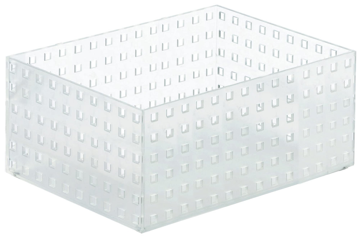 LIKE-IT 9016 Storage Box, Kitchen, Storage Case, Brix, 280, Wide, L, Approx. Width 8.3 x Depth 11.0 x Height 4.9 inches (21 x 28 x 12.5 cm), Clear, Made in Japan, Stackable Storage for Small Items,
