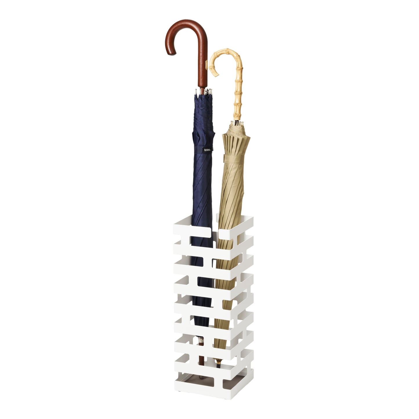 YAMAZAKI Home Brick Umbrella Stand - Storage for Umbrellas & Walking Canes - Square - Steel - Holds 4 Umbrellas