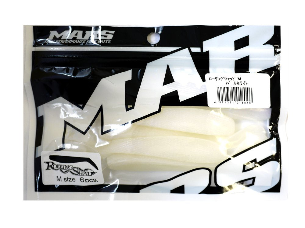 Mars Rolling Shad Lure, M, Pearl White (Hill Climbe)