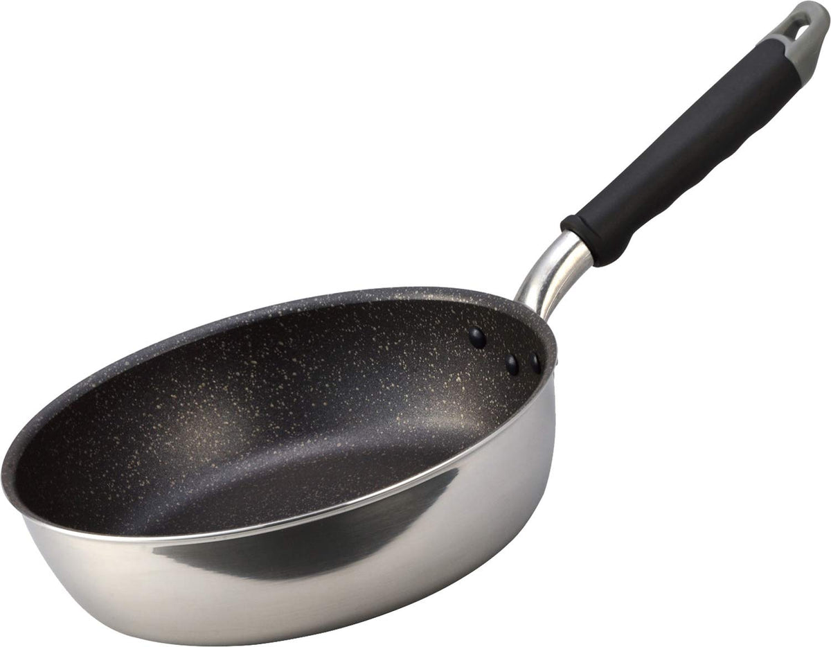 Hokuriku Aluminum Deep Frying Pan, 9.4 inches (24 cm), Lightweight, Aluminum, Induction Compatible, Made in Japan, 2.8 inches (7 cm), Deep, Wide Bottom, Light, Convenient Shape, Spinning Processing,