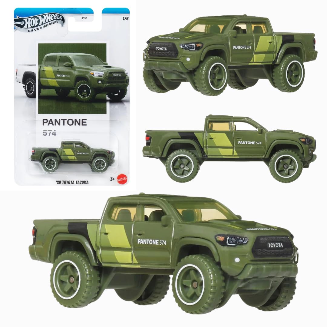 Hot Wheels Silver Series '20 Toyota Tacoma Die Cast Car, Pantone Green, 1:64 Scale, 1/6