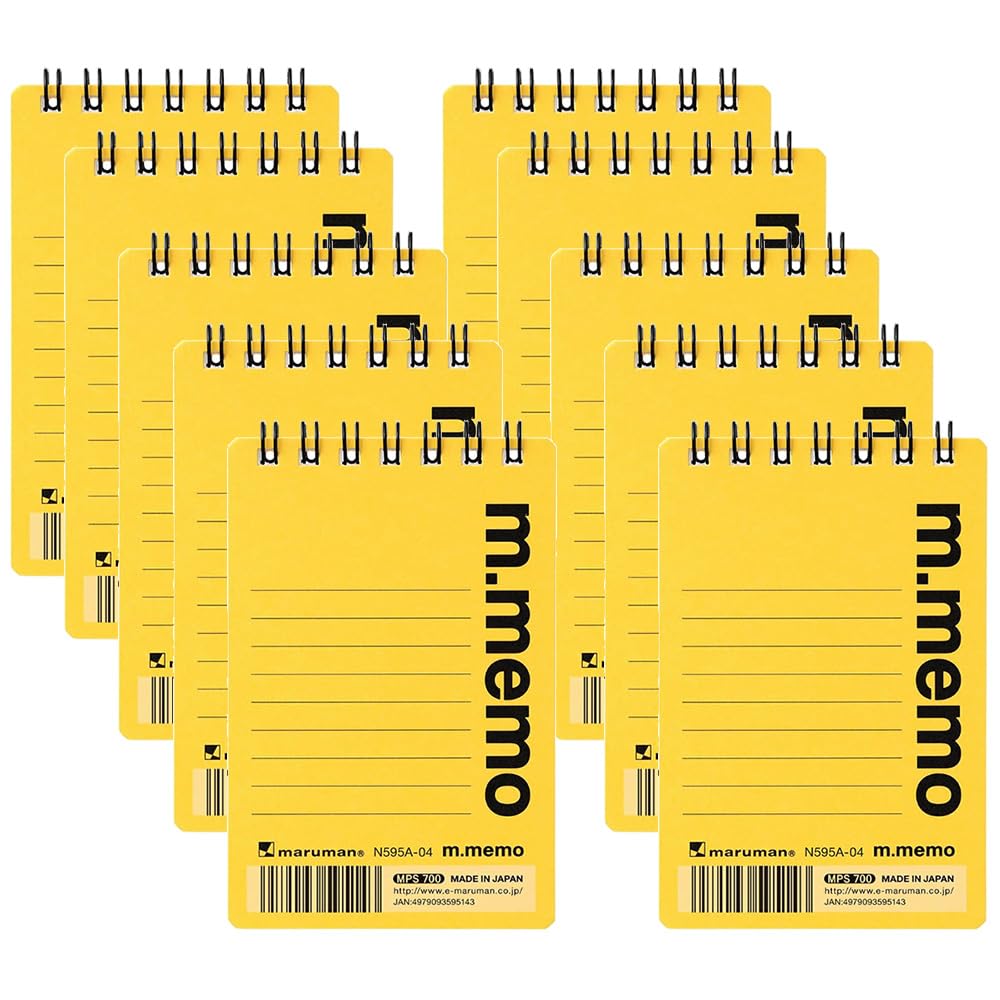 Maruman A7 memo emumemo 6 mm Width ruled yellow n595 a – 04 00498709 [Bulk buying 10 Books Set]