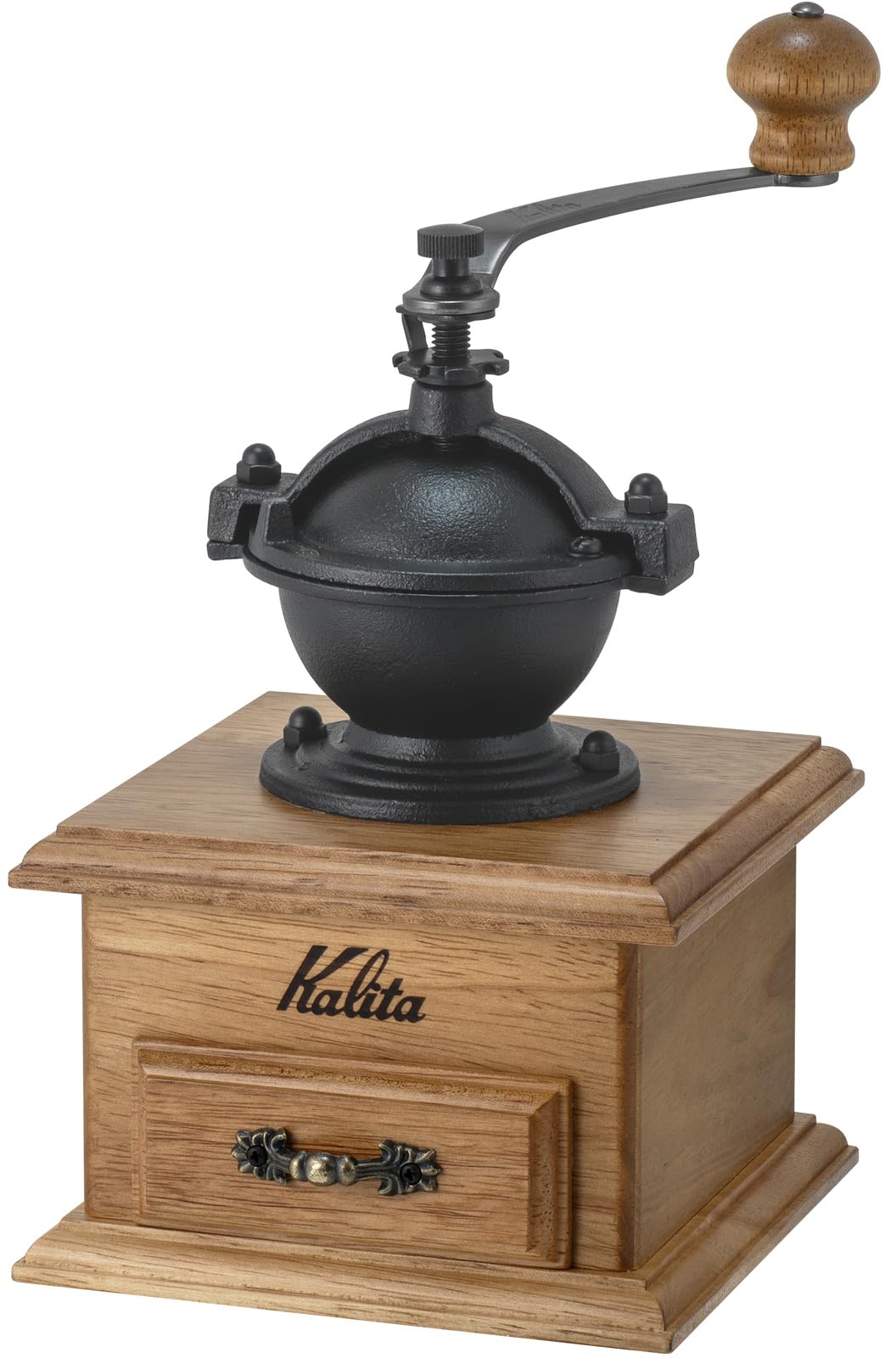 Carita Kalita Coffee Grinder, New Classic Mill, Brown, 42005, Adjustable Grade, Manual Coffee Grinder with Lid for Outdoor Camping