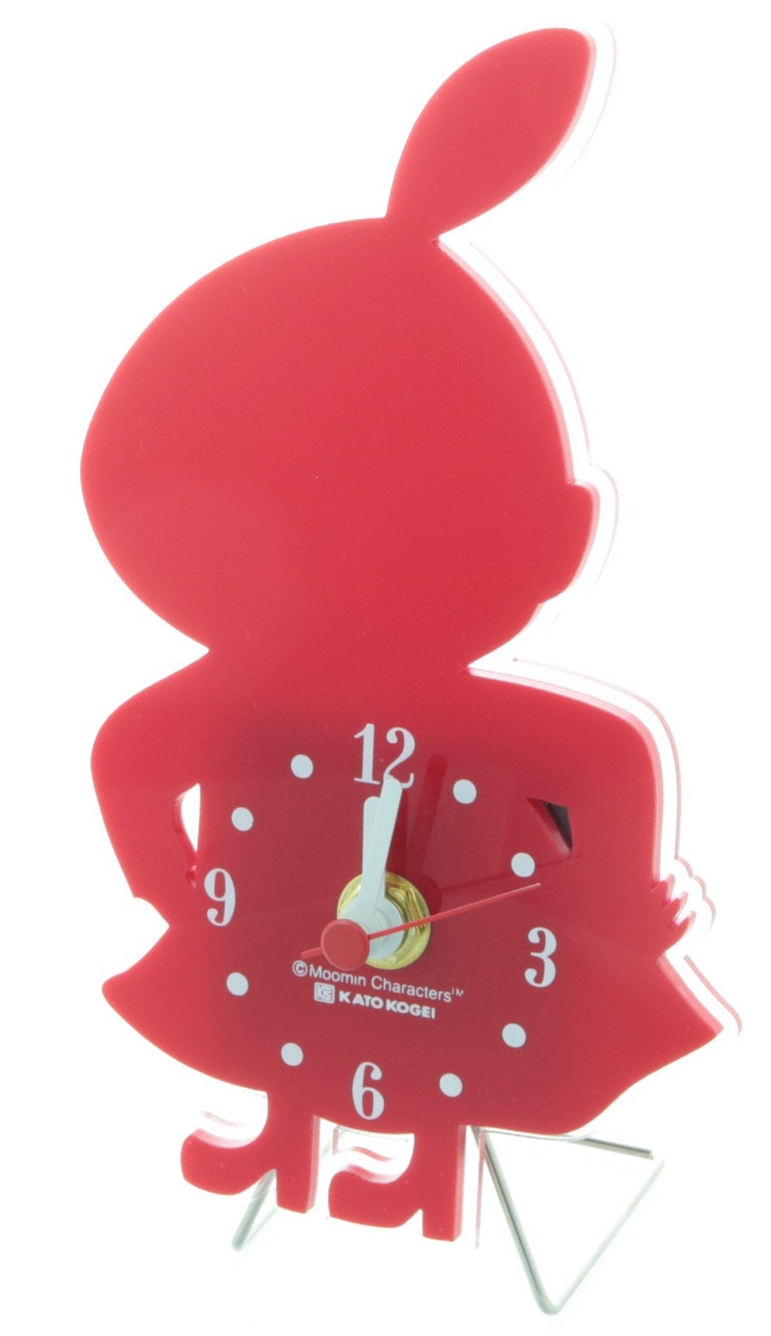 Sunfarm Moomin Silhouette Wire Stand Mini Table Clock, Little My Pink KC5084