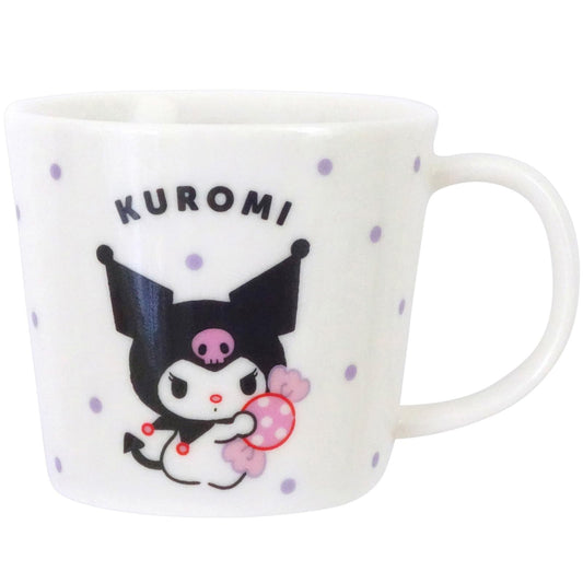 Sanrio 335122 Kuromi Mug, Medium, Approx. 9.5 fl oz (280 ml), Microwave Safe, Dishwasher Safe, Characters Sweets & Dots, Made in Japan