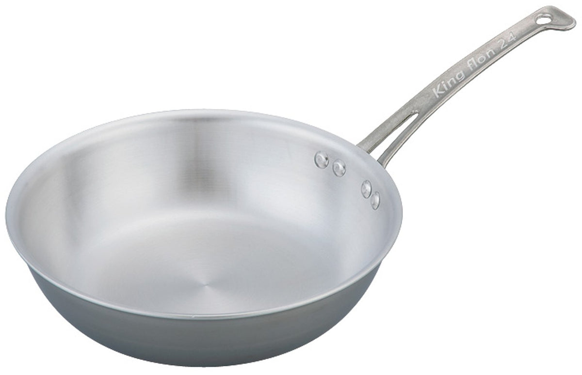 Nakao Aluminum Seisakusho King Fron No Make Frying Pan, Deep Type, 9.4 inches (24 cm) ND-11M