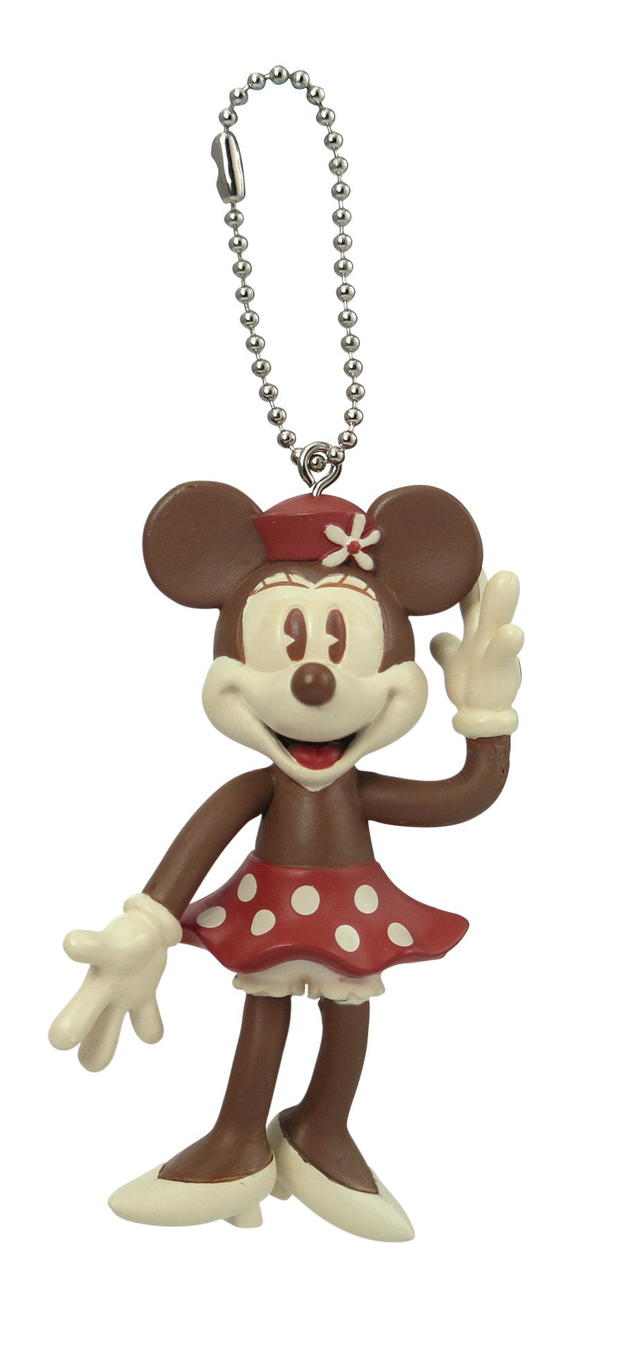 Disney Retro Minnie Mouse Bendable Key Chain (Brown) Key Accessory, Multicolor, 3"