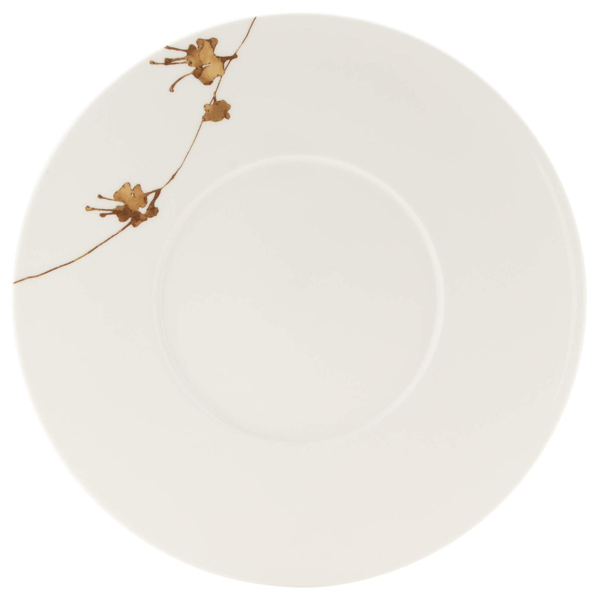 Narumi 51696-5665 Plate, Gold Plant, 9.4 inches (24 cm), Rim, Made in Japan