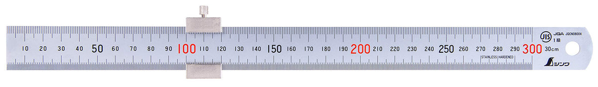 Shinwa 76752 300mm Metric Steel Rule with Ruler Stop