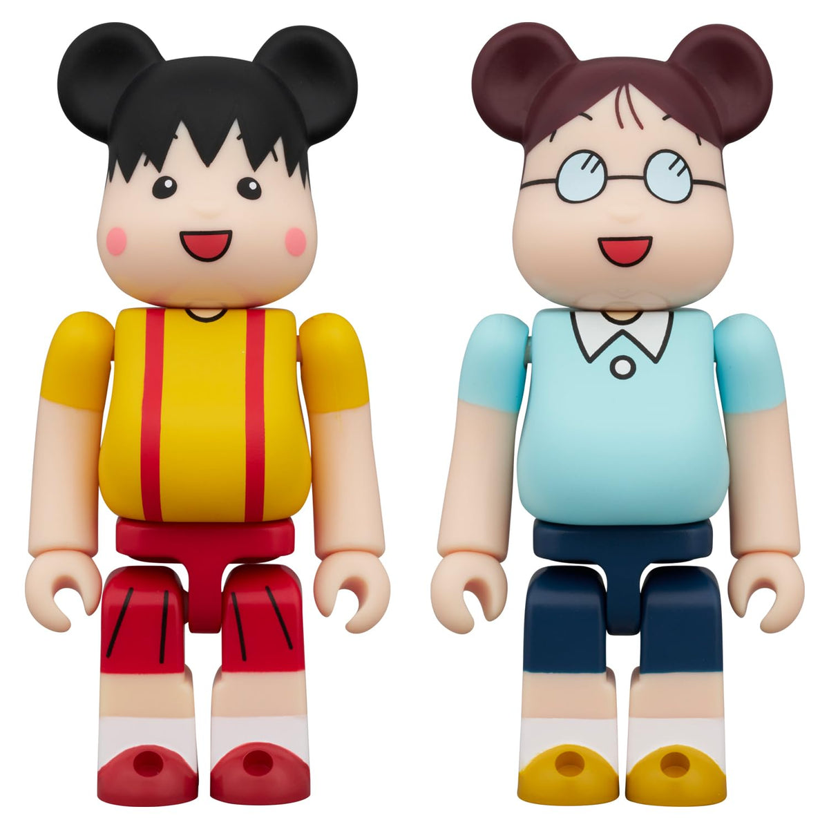 Medicom Toy BE@RBRICK Chibi Maruko-chan Maruko & Tama-chan 2 PCS Set, Total Height: Approx. 2.8 inches (70 mm), Non-scale, Painted Finished Figure