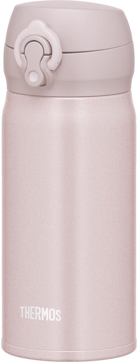 Thermos JNL-355 BEP Water Bottle, Vacuum Insulated Portable Mug, 0.35 L; Beige Pink, Easy to Clean and Easy to Clean, Lightweight Type, One-touch Opening, Stainless Steel Bottle, Hot and Cold