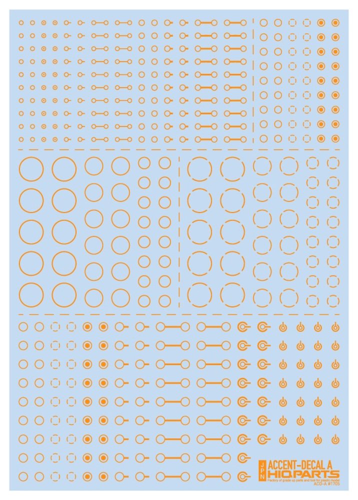 HiQ Parts Accent Decal A Orange 1 Pieces Plastic Model Decals ACD-A-OR