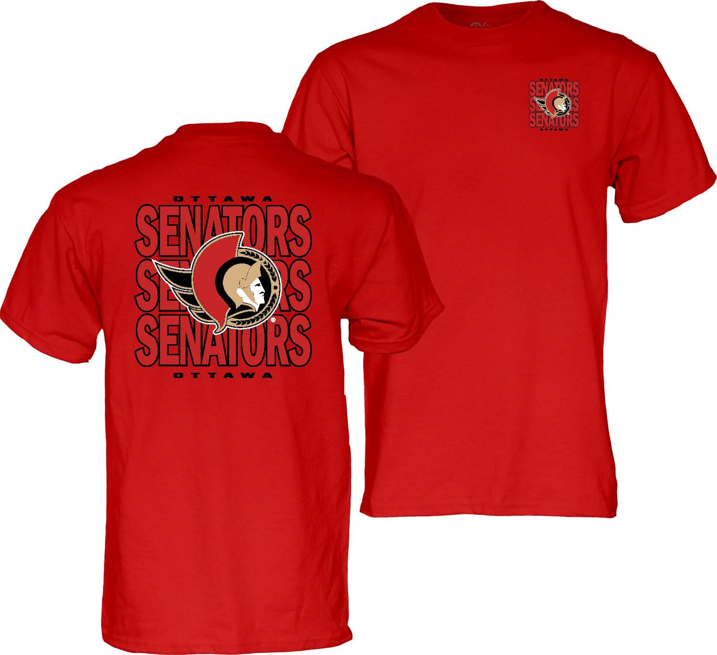 Blue 84 Ottawa Senators NHL Officially Licensed T-Shirt Front/Back Curl Team Color, X-Large