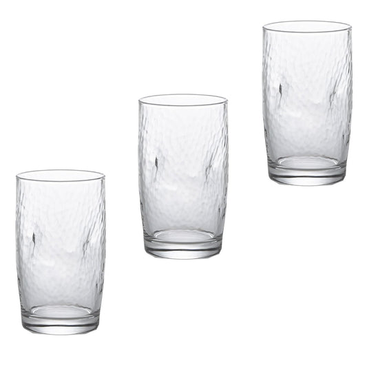ADERIA B2766 Dishwasher Safe IPT Long Fit Tumbler, 12.2 fl oz (360 ml), Set of 3, Made in Japan, Tempered Glass, Tableware, Break-Resistant, Simple, Glass, Cup, Commercial Use, Home, Durable, Food,